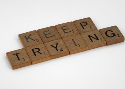 scrabble, scrabble pieces, lettering, letters, wood, scrabble tiles, white background, words, quote, letters, type, typography, design, layout, focus, bokeh, blur, photography, images, image, keep trying, do the work, work, put in the hours, laziness, procrastination, nocrastination, do it, just do it, keep going, don't stop, persistence, grind, one step at a time, one foot after the other, pressing on, press on, 
