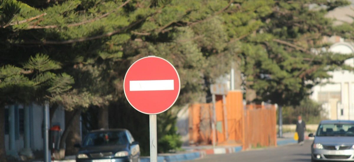 a sign on the street